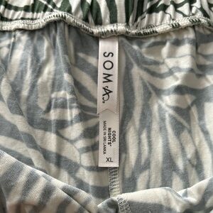 Soma Cool Nights Palm Pattern Cropped Pajama Pants